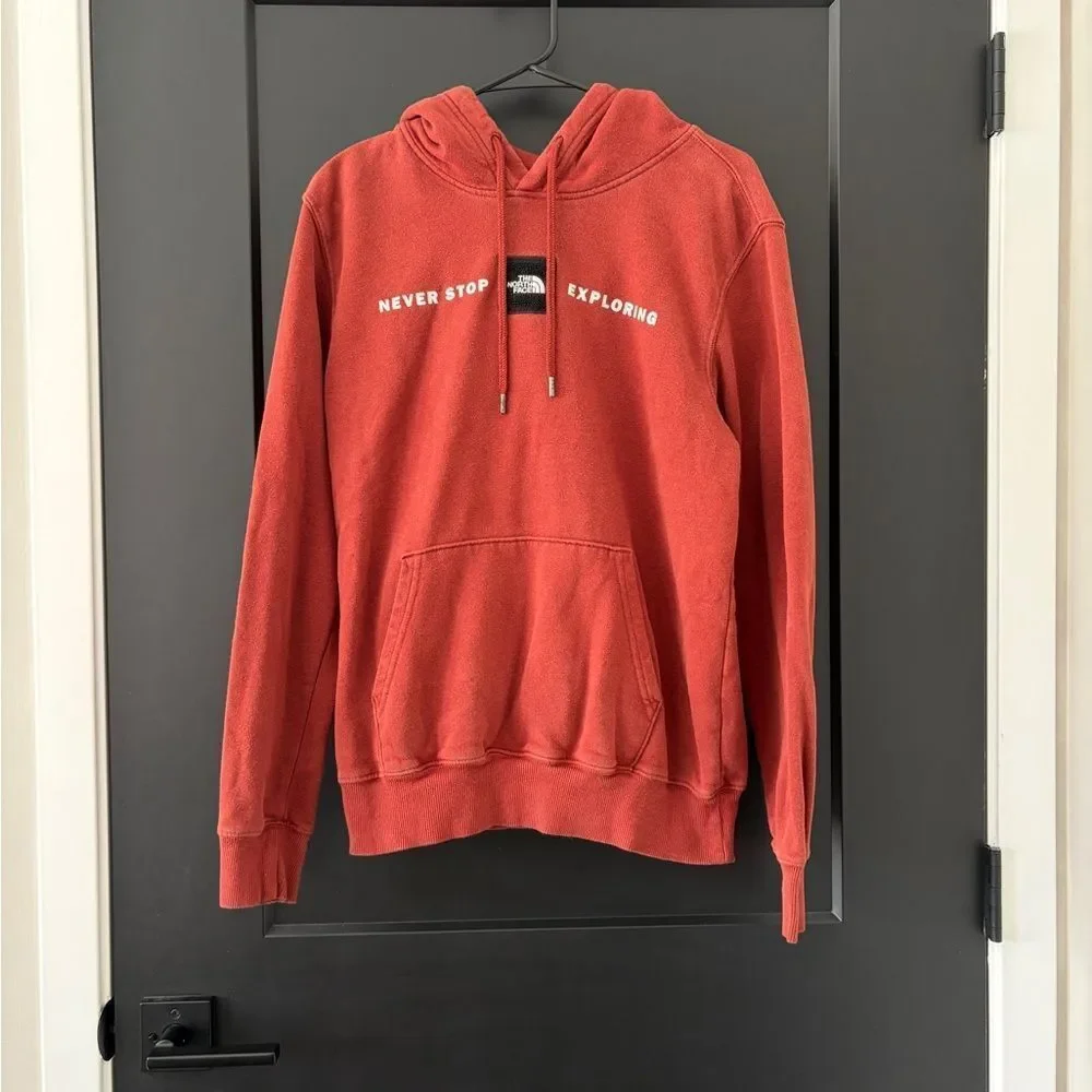 North Face Red’s Never Stop Exploring Hoodie Burnt Orange/Red Mens Size S